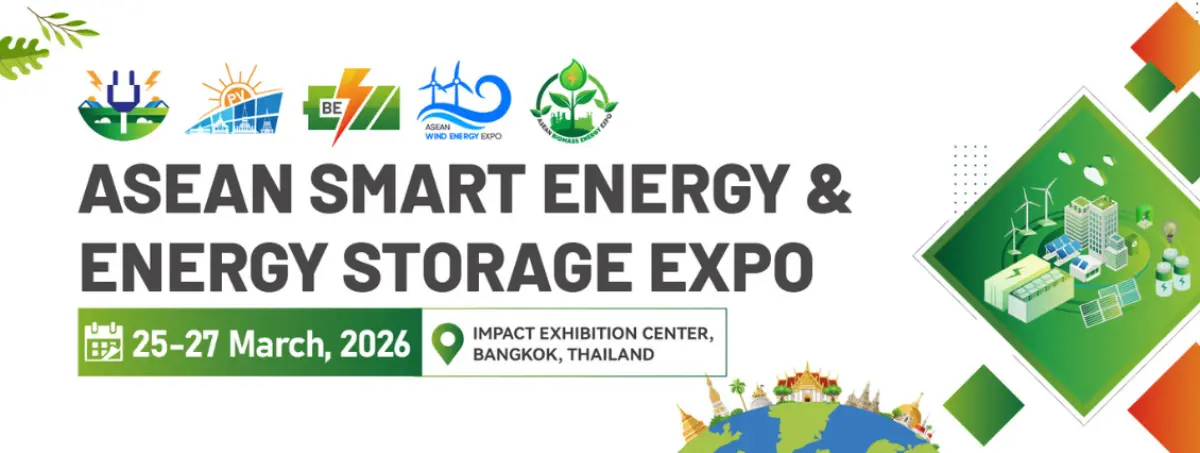 ASEAN Smart Energy & Energy Storage Expo 2026 (ASEE 2026) มหกรรมพลังงานอัจฉริยะและการจัดเก็บพลังงานแห่งอาเซียน วันที่จัดงาน: 25 – 27 มีนาคม 2569 สถานที่: ศูนย์แสดงสินค้าและการประชุมอิม...