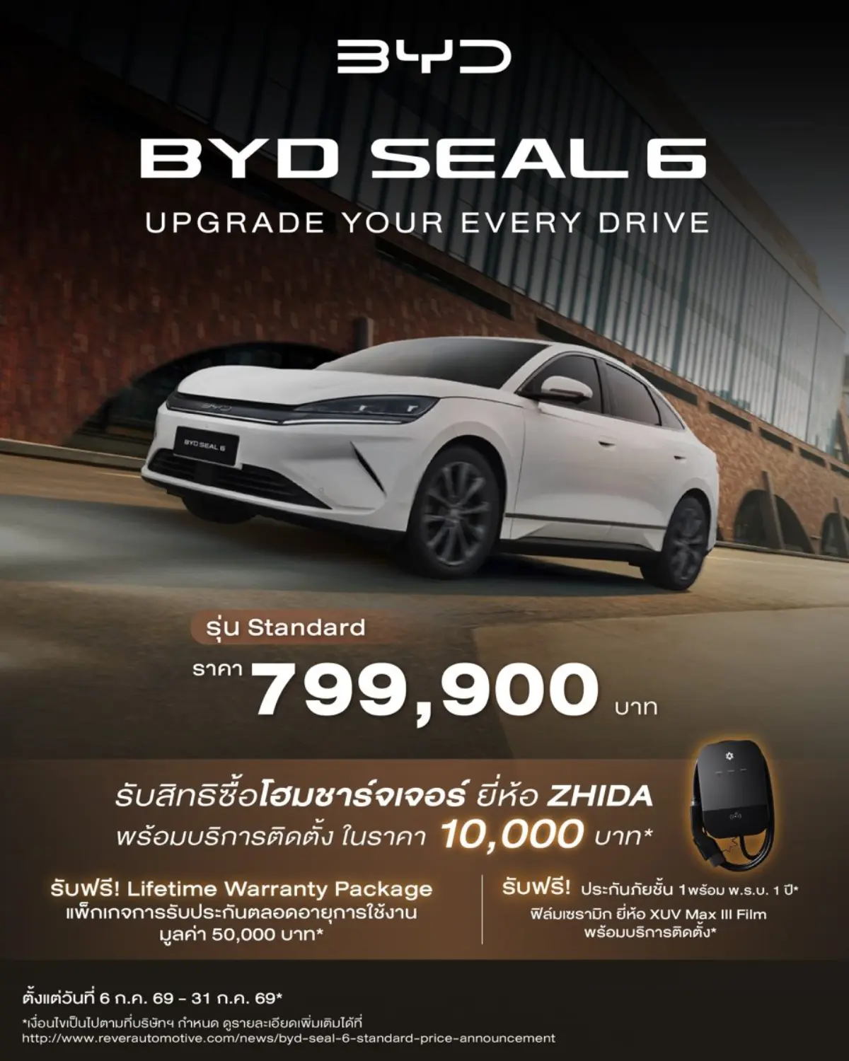 • เรเว่ เพิ่มทางเลือกใหม่ให้กับ BYD SEAL 6 รถยนต์ไฟฟ้า Comfort SEDAN ด้วยรุ่นย่อยใหม่ Standard ที่มีอุปกรณ์มาตรฐานครบครัน ขับเคลื่อนด้วยขุมพลังไฟฟ้า ขับขี่ได้ไกลสุด 410 กิโลเมตร* • BYD SEAL...