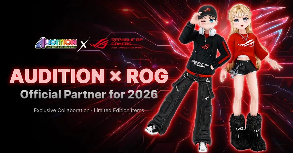 Audition PC x ROG ประกาศความร่วมมือครั้งยิ่งใหญ่แห่งปี 2026 เปิดตัว Official Equipment Partner พร้อมโปรโมชั่นไอเทมสุดลิมิเต็ด!